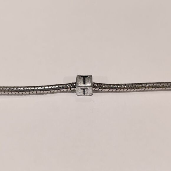 Silver T Spacer Charm for Pandora Style‎ Bracelet - Picture 1 of 5